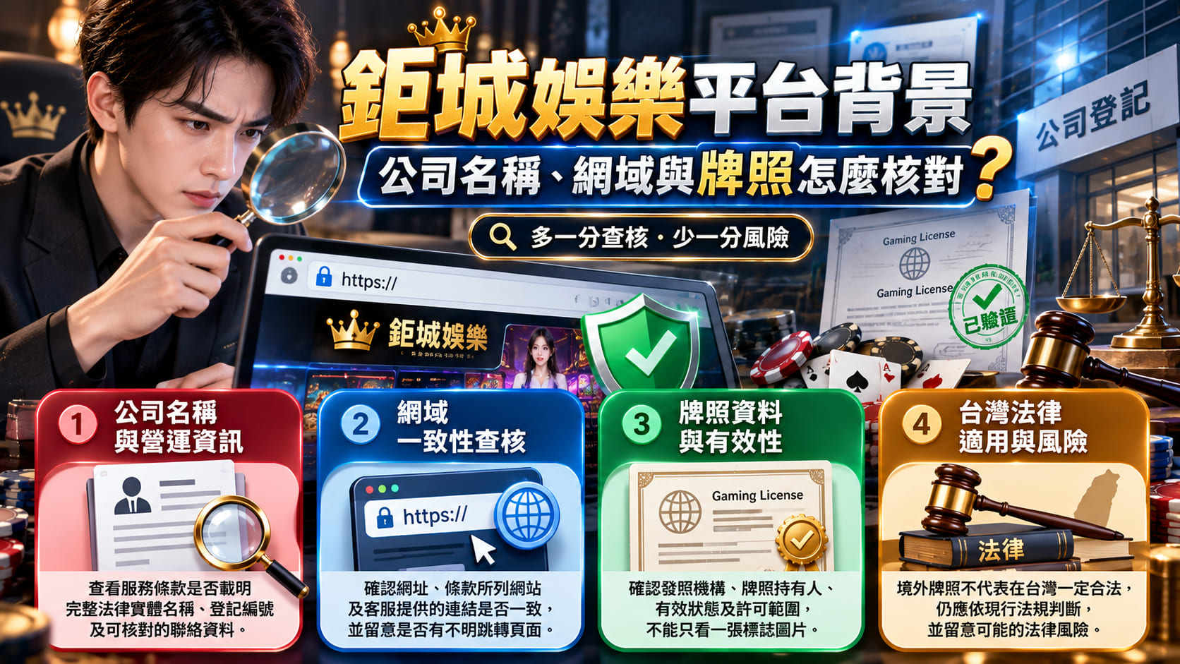 網址真偽與平台背景先查清楚，避免因錯誤資訊承擔不必要的風險。